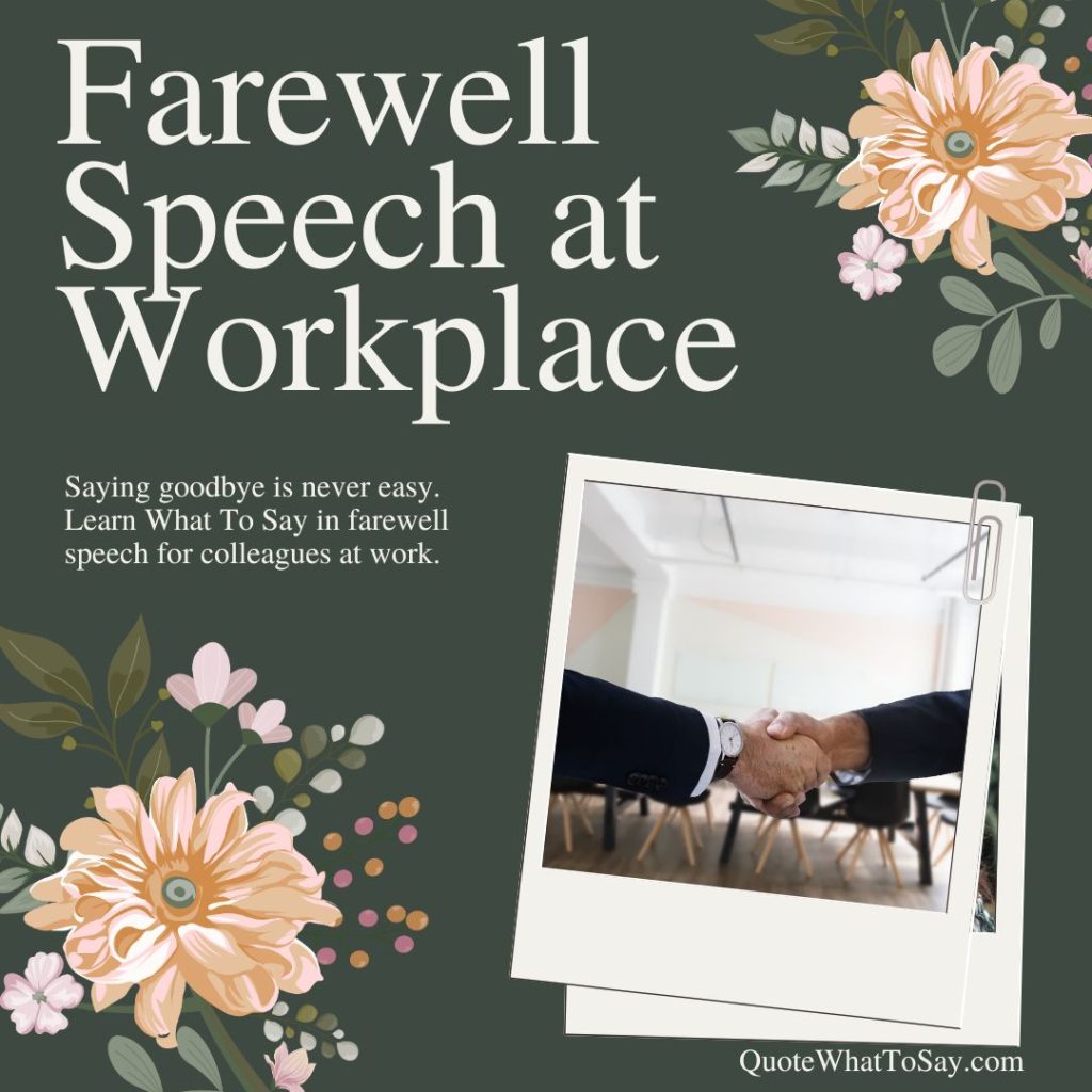 What to Say in Farewell Speech for Colleague at Work Examples and Tips